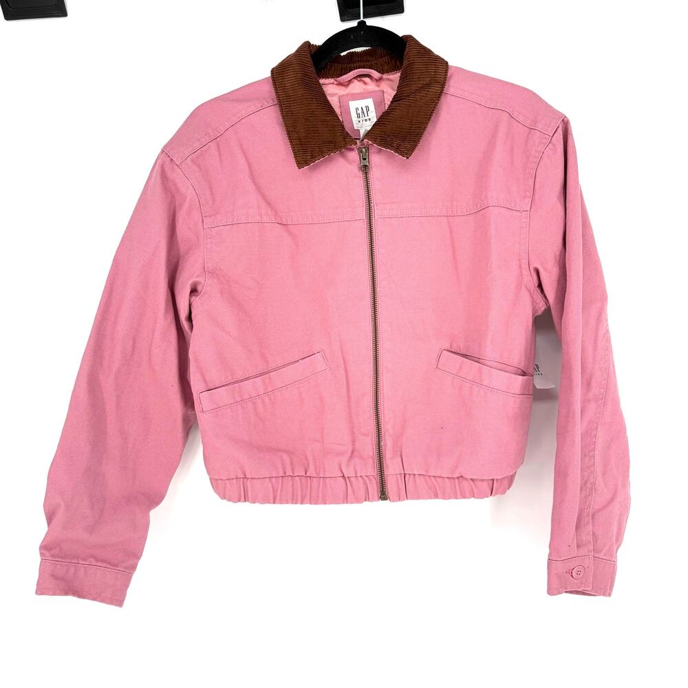Gap Kids Pink Barn Jacket Corduroy Collar Full Zip NWT XXL 14/16